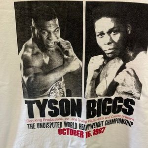 Vintage 1987 T Shirt Mike Tyson vs Tyrell Biggs